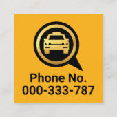 Gold Taxi Speech Box Driver Vierkante Visitekaartje (Achterkant)