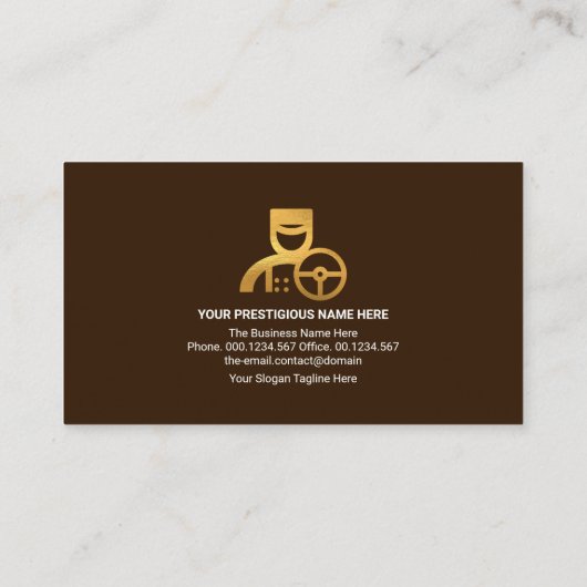 Gold Taxi Transport Route Home Destination Driver Visitekaartje (Achterkant)