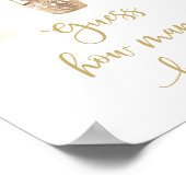 Gold Teddy Bear Balloon Baby shower Raad hoeveel Poster (Hoek)