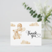 Gold Teddy Bear bedankt je kaart (Staand voorkant)