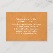 Gold Teddy Bear Book Request Baby shower Invoegen Informatiekaartje (Achterkant)