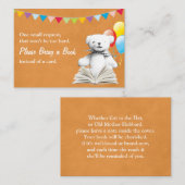 Gold Teddy Bear Book Request Baby shower Invoegen Informatiekaartje (Voorkant / Achterkant)