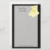 Gold Teddy Bear Stationery Briefpapier (Voorkant / Achterkant)