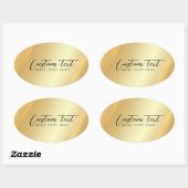 Gold Template Your Custom Text Elegant Handwritten Ovale Sticker (Vel)