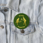 Gold Tennis-spelers Silhouettes-Button Ronde Button 7,6 Cm (In situ)