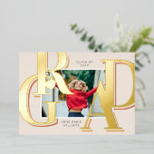 Gold Terracotta Afstudeerder Foto Afstuderen kondi Folie Uitnodiging (Staand Voorkant)