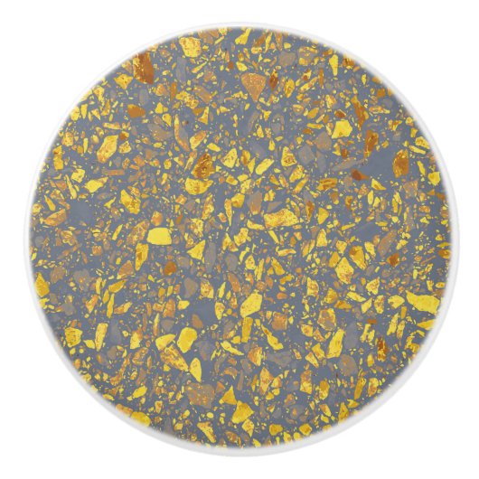 Gold Terrazzo Pattern Keramische Knop (Voorkant)
