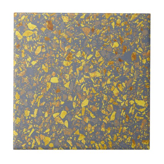 Gold Terrazzo Pattern Tegeltje (Voorkant)