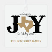 Gold Texas JOY Fotovakantie Metalen Ornament (Voorkant)