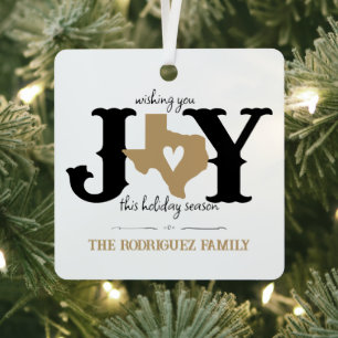 Gold Texas JOY Fotovakantie Metalen Ornament