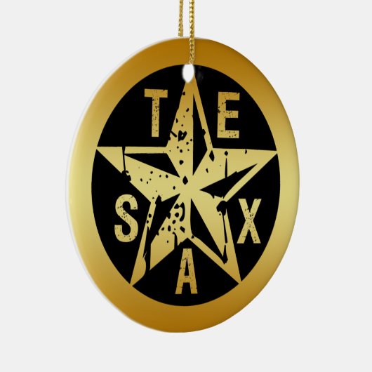 GOLD TEXAS STAR KERAMISCH ORNAMENT (Rechts)