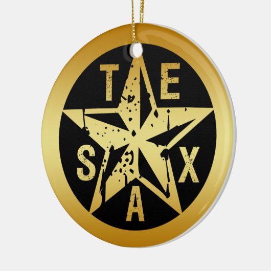 GOLD TEXAS STAR KERAMISCH ORNAMENT (Links)