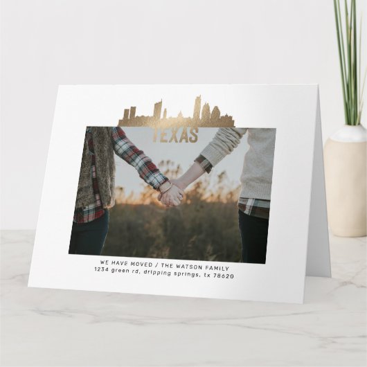 Gold Texas State Moving Announcement kaart (Voorkant)