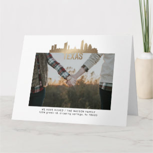 Gold Texas State Moving Announcement kaart