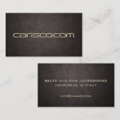 Gold Text Dark Leather Fine Handmade Accessoires Visitekaartje (Voorkant / Achterkant)