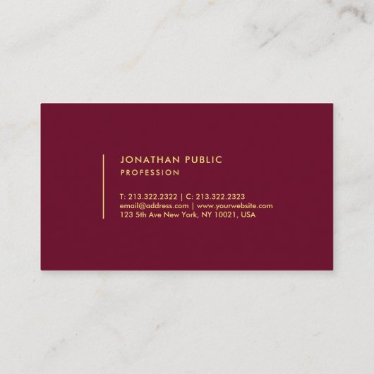 Gold Text Elegant Modern Simple Template Visitekaartje (Achterkant)