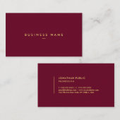 Gold Text Elegant Modern Simple Template Visitekaartje (Voorkant / Achterkant)