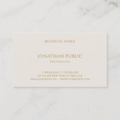 Gold Text Elegant Professional Simple Plain Modern Visitekaartje (Achterkant)