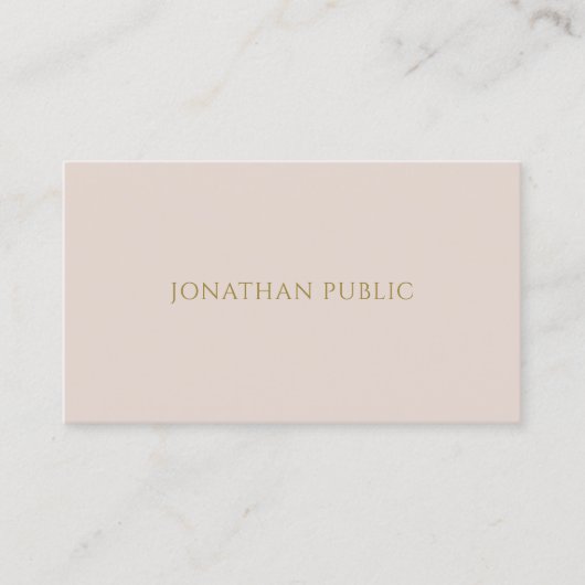 Gold Text Elegant Professional Simple Plain Modern Visitekaartje (Voorkant)