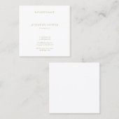Gold Text Font Modern minimalistische Sjabloon Lux Vierkante Visitekaartje (Voorkant / Achterkant)