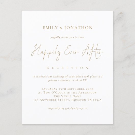 Gold Text Foto van de BEGROTING, altijd na bruilof (Voorkant)