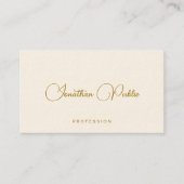 Gold Text Handwritten Name Luxury Signature Cream Visitekaartje (Voorkant)