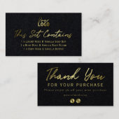 Gold Text Homemade Spa ingesteld op zwarte kaart Visitekaartje (Voorkant / Achterkant)