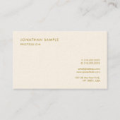 Gold Text Luxe Moderne minimalistische elegante Sj Visitekaartje (Achterkant)