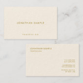 Gold Text Luxe Moderne minimalistische elegante Sj Visitekaartje (Voorkant / Achterkant)