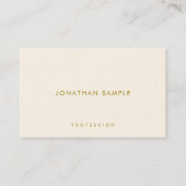 Gold Text Luxe Moderne minimalistische elegante Sj Visitekaartje (Voorkant)