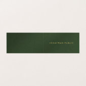 Gold Text Modern Elegante Luxe Gevouwen Groen Visitekaartje (Buitenkant ongevouwen)