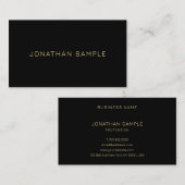 Gold Text Modern Simple Black Sjabloon elegant Visitekaartje (Voorkant / Achterkant)