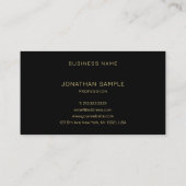 Gold Text Modern Simple Black Sjabloon elegant Visitekaartje (Achterkant)