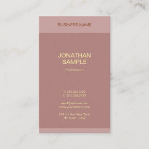 Gold Text Name Elegant Moderne Sjabloon Verticaal Visitekaartje