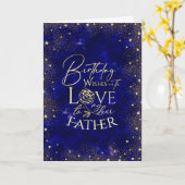 Gold Text Night Sky Birthday Father Photo Kaart (Gele Bloem)