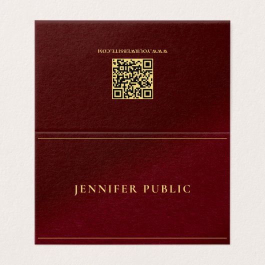 Gold Text Professional Elegant Template Folded Visitekaartje (Buitenkant ongevouwen)