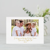 Gold Text Scriptserie met kerstmis Folie Feestdagenkaart (Staand Voorkant)