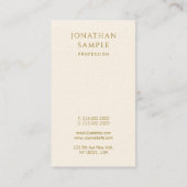 Gold Text Sjabloon Moderne professionele verticale Visitekaartje (Achterkant)