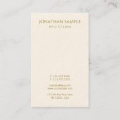  Gold Text Sjabloon Verticaal elegant Visitekaartje (Achterkant)