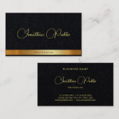Gold Text Typography Name Luxury Premium Thick Visitekaartje (Voorkant / Achterkant)