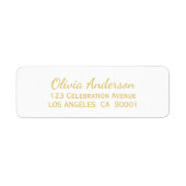 Gold Text Weduwingadreslabel Etiket (Voorkant)