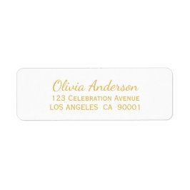 Gold Text Weduwingadreslabel Etiket