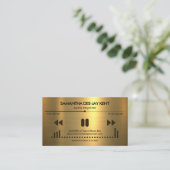 Gold Texture Audio Display Sound Engineer Dejay Visitekaartje (Staand voorkant)