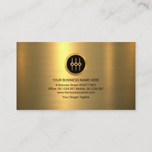 Gold Texture Audio Display Sound Engineer Dejay Visitekaartje (Achterkant)