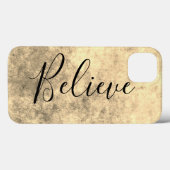 Gold Texture Believe Case-Mate iPhone Case (Achterkant (horizontaal))