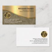 Gold Texture Gold Wave Numbers Finance Account Visitekaartje (Voorkant / Achterkant)