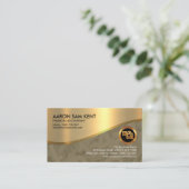 Gold Texture Gold Wave Numbers Finance Accountant Visitekaartje (Staand voorkant)