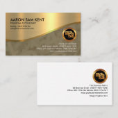 Gold Texture Gold Wave Numbers Finance Accountant Visitekaartje (Voorkant / Achterkant)