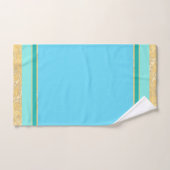 Gold Texture met Aqua en Turquoise Stripes Bad Handdoek (Handdoek)