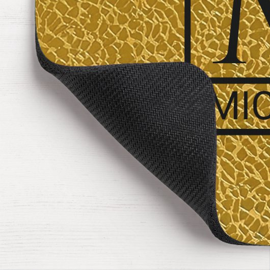 Gold Texture Mouse Pad with Initial & Name Muismat (Hoek)
